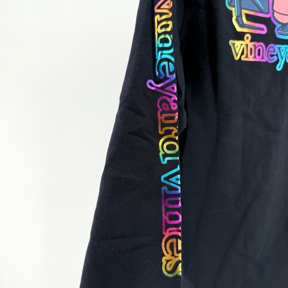 Vineyard Vines Kids Gamer Whale Long Sleeve Pocket T-shirt Jet Black - Picture 3 of 4
